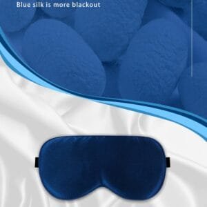 Masque de Sommeil en Soie avec Bandeau Réglable – Confort Antiallergique pour Hommes et Femmes (Bleu) - Image 7