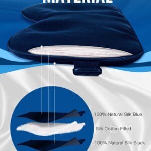Masque de Sommeil en Soie avec Bandeau Réglable – Confort Antiallergique pour Hommes et Femmes (Bleu) - Image 6