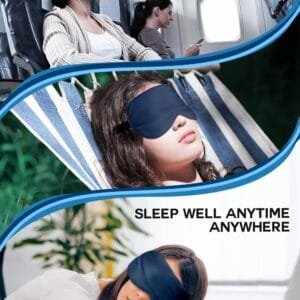 Masque de Sommeil en Soie avec Bandeau Réglable – Confort Antiallergique pour Hommes et Femmes (Bleu) - Image 2