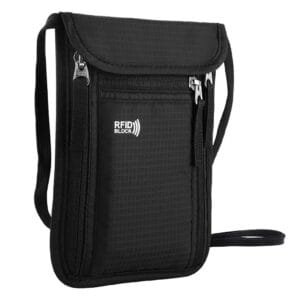 KEAFOLS Portefeuille de Voyage RFID – Pochette Tour de Cou Imperméable pour Homme et Femme