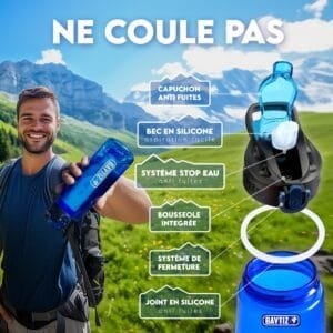 BAYTIZ® Gourde Filtrante – Eau Pure en Voyage et Randonnée - Image 4